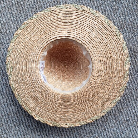The Scala Collection Wide Brim Straw Hat With Straw Bow 57cm display picture 3